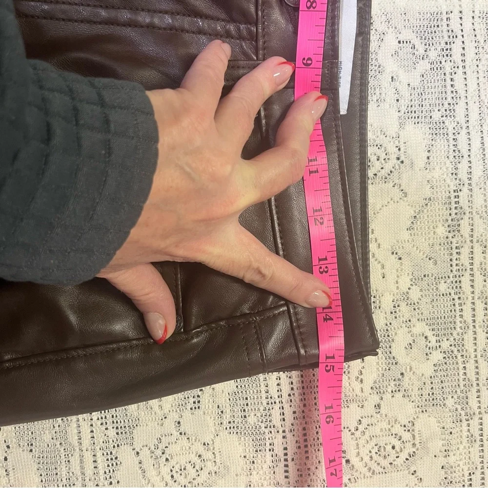 Old Navy Brown OG High Rise Vegan Leather Pants - Picture 8 of 10